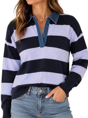 J Society Polo Stripe Sweater
